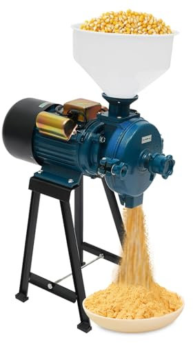 MINRS Mulino elettrico da 2200 W per grano per cereali, grano elettrico, macinino per cereali, mais, paglia