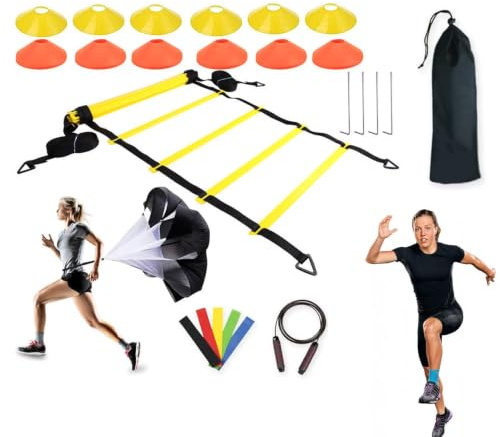Bastoni da allenamento per la velocità, set di trapani pieghevoli per agilità, attrezzatura compatta per atleti, aste multi-sport, attrezzatura per allenamento di resistenza, kit fitness all'aperto
