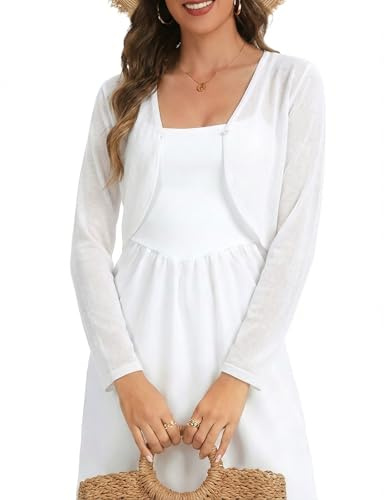 Bbonlineklänning bolero dam festlig långärmad kofta elegant cardigan ledig öppen framsida axeljacka bolerojacka för klänning