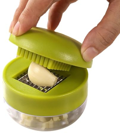 Vitlöksmalare Ergonomisk och bärbar med en behållare och en avtagbar bas