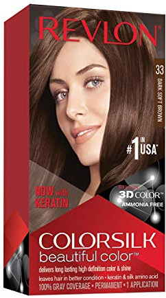 Revlon ColorSilk Beautiful Color 33 Marrón coloración del cabello - Coloración del cabello (Marrón, Dark Soft Brown)