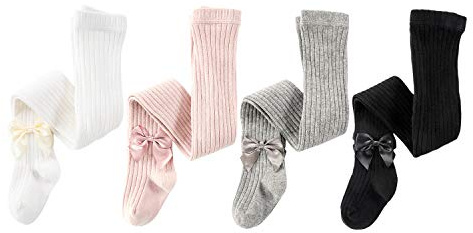 XPX Garment Lot de 4 collants en coton pour bébé fille de 0 à 8 ans - Multicolore - 6-8 ans