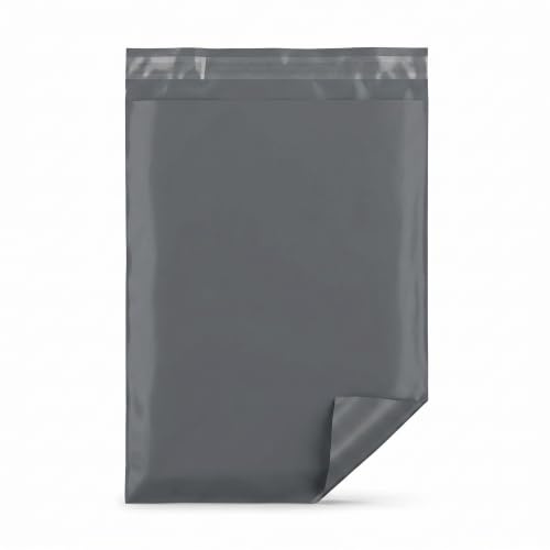 Straame Parcel Bags 100 Pack 14 x 21 inch, Grey Large Postage Bags, Mailing Bags, Shipping Bags, Packaging Bags, Self Seal Opaque Poly Mailers for Clothes, Books, Documents, Office Items and Vinted
