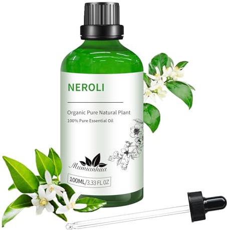 Huile Essentielle Orange100ML, Mumianhua Neroli Huile Essentielle 100% Pure, Thérapeutique Huile de Fleur Oranger Non Diluée pour Peau, Cheveux, Savon, Bougies, Parfum, Diffuseur, Parfum pour Bougie