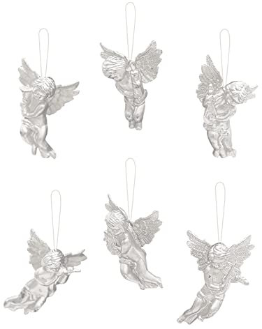 Weihnachten Anhänger DIY Basteln Christbaumschmuck Anhänger und Goldener Weihnachtsengel, silberner Kleiner, kreative Weihnachtsdekorationen, Ornamente, Wohnkultur (B, One Size)