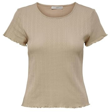 ONLY Damen Onlcarlotta S/S Top JRS Noos, Humus, S