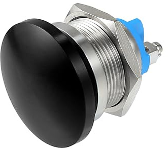 QUARKZMAN Pulsante Interruttore Momentaneo 22mm Nero Metallo