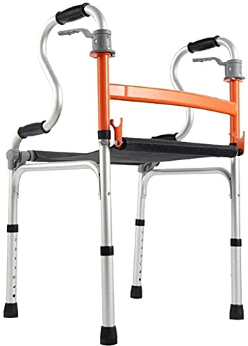 Andador con Andador para Ancianos con Asiento Sin Ruedas, Ligero, Plegable y con Asistencia para Viajes, Altura Ajustable para Adultos Mayores, Aluminio Anhelan