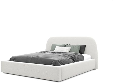GREKPOL Polsterbett Cloud Doppelbett mit Lattentrost und Bettkasten - Kopfteil - Doppelbett 180x200cm - Polsterbett mit Stauraum - Stauraumbett - Modern - Schlaffzimmer (Beige, 180x200cm)