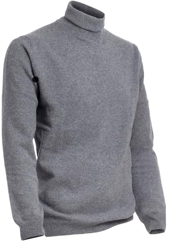 Maglifilo - Dolcevita Uomo 100% Lana Finezza 12 - Maglione Collo Alto Uomo, Eleganza e Comfort Perfetti per Ogni Occasione - Capo Versatile e Raffinato (IT, Testo, XXL, Regular, Regular, Grigio Medio)