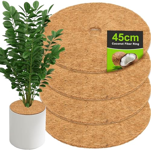 CELMAN Kokosmatte für Pflanzen - 4X Kokosscheibe, Winterschutz Wurzelschutz, Unkrautschutz für Blumentopf & Garten, Biologisch abbaubar (45 cm - 4 Stück)