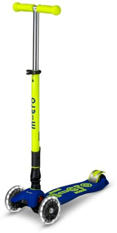 Micro Kickboard Maxi Foldable LED Kids Scooter, Ages 5-12, Up to 110lbs