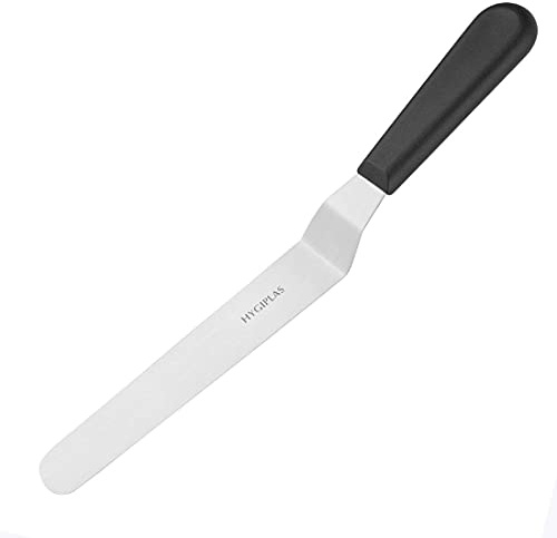 Hygiplas Angled Blade Palette Knife Black 19.5cm - Spatula for Spreading Icing, Sandwich Fillings D410