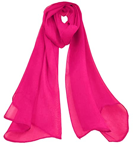 Mirror Fashion Plain Chiffon Scarf Lovely Colour (Fuchsia)