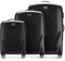 WITTCHEN PC Ultra Light Hartgepäck Reisekoffer Trolley Koffer 3er Koffer Set aus Polycarbonat Vier Lenkrollen TSA Kombinationsschloss Aluminium Teleskopgriff Größe (S+M+L) Schwarz