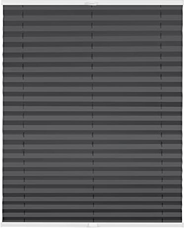 Lichtblick Plissee Klemmfix nach Maß, ohne Bohren, verspannt, Hitzeschutz, Blickdicht, Made in Germany, Thermoplissee - Anthrazit 60 cm x 100 cm (B x L)