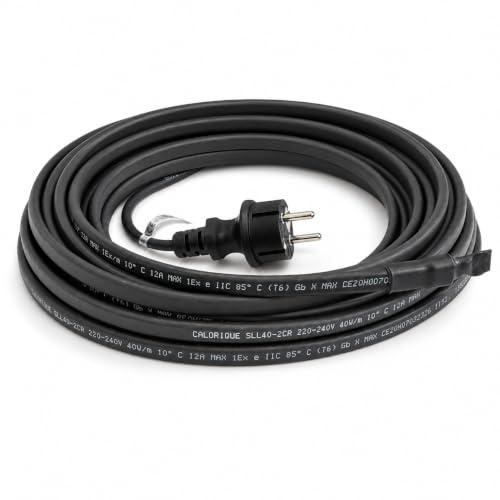 Cable calefactor autorregulable SLL 40 W/m – 20 m – para protección contra daños por heladas en canalones y en exteriores – Sistema de calefacción – Funcionamiento sin congelación de módulos PV