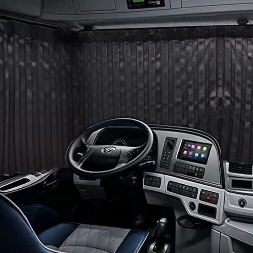 ZATOOTO Camion de Rideaux Noir, Accessoires de Camions, Plis à Rideaux, Stores pour Dormir dans la Voiture, Lumière du Soleil Occlumine, Fournir Une Intimité, 240 x 90 cm, Crochet Inclus