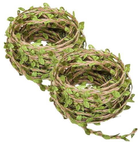 VIVIIHOO 20m Künstliche Lianen Grün Blätter Deko Girlande Kunst Efeu Blätter Girlande für DIY Hochzeit Party Wanddeko