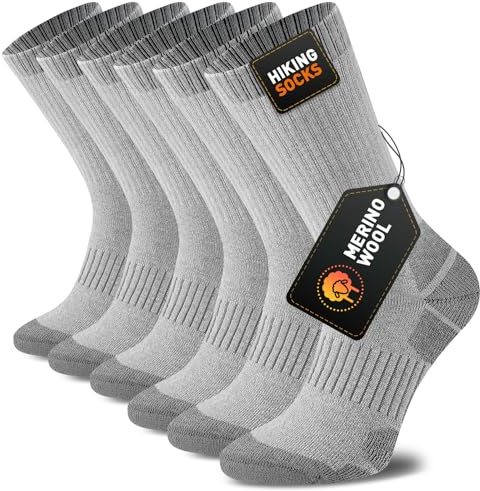 Niorasen Calcetines de Lana Merino para Hombre y Mujer, Termicos Gruesos y Cálidos sin Costuras, para Invierno y Frío Extremo, Ideal para Trekking, Senderismo, Running, Ciclismo, Trabajo, 3 Pares