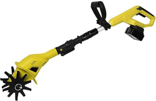 GAYAYAS Electric Garden Tiller, Handheld Battery Powered Rototiller - with 97-127cm/38-50in Adjustable Length, for Farm, Park, Garden - Turn Soil