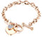MGJ™ Swarovski Crystal Heart Charm Toggle Bracelet for Women - Hypoallergenic Silver/Rose Gold Jewellery Gift for Her (Rose Gold)