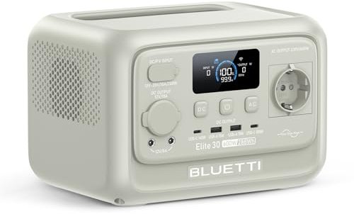 BLUETTI Elite 30 V2 Generatore Solare 288Wh, 600W (1500W Picco), Ricarica Rapida 70 min, LiFePO₄, per Campeggio e Emergenze(Grigio Sabbia Chiaro)