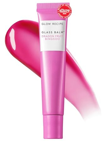 Glow Recipe Glass Balm Lip Treatment - 12Hr Hydrating Lip Balm & Moisturizer with Hyaluronic Acid to Smooth, Plump & Protect from Dryness, High Shine Finish - Dragonfruit Bingsoo (15 ml)