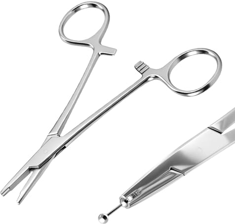 Alicates Para Piercing De Bolas, 3mm Alicates para Piercing de Bolas de Joyería, Herramientas de Perforación Utilizadas para Abrir y Reemplazar Perforaciones en Las Orejas, Labios, Nariz y Cejas