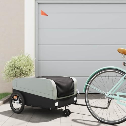 Generico Rimorchio da Bici Nero e Grigio 45 kg in Ferro,Articoli Sportivi,Ricreazione all'aperto,Ciclismo,Accessori per Biciclette,Rimorchi per bicicletta-94070