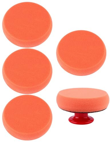Happyyami Kit 6 Pezzi Tamponi Lucidanti in Spugna per Carrozzeria Auto, Spugne per Ceratura Manuale con Impugnatura Elastica, Strumenti per Auto e Riparazione Carrozzeria