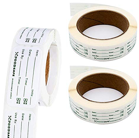 750 Pcs Removable Labels, Dissolvable Food Storage Stickers Self-Adhesive Freezer Sticker Waterproof Date Labels for Home or Restaurant Food Containers