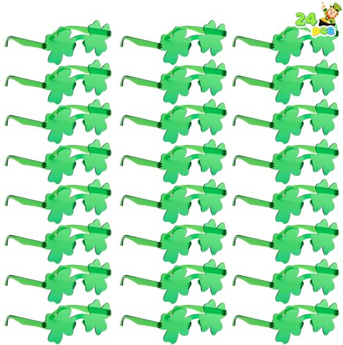 JOYIN 24 PCS St. Patricks Day Sunglasses Shamrock, St Patrick Accessories Shamrock Glasses Clover Eyewear, Party Favor Supply
