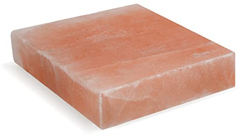 DOBADN Himalaya-Salzblock-Kochplatte, quadratisch, einfache Salzplatte und Grillstein zum Grillen, Kochen, Servieren und Schneiden, 20,3 x 20,3 x 3,8 cm