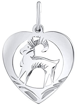 SILVEGO Ciondolo da Donna in Argento 925 Segno Zodiacale Capricorno