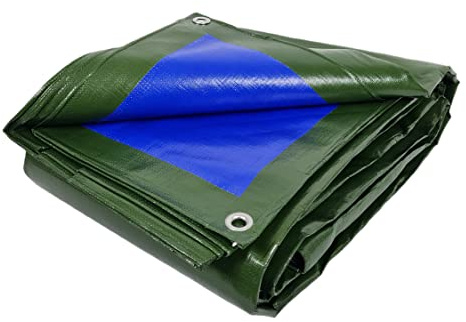 Telo impermeabile da Esterno 4x5 mt | Telone Occhiellato In Polietilene Rinforzato Antistrappo 180gr/m² Tendone Da Esterno Con Occhielli Antiruggine