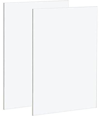 2 Pack A4 Clear Acrylic Sheets - 210mmx297mm, 3mm Thick Clear Plexiglass Plastic Acrylic Sheet, Transparent Plastic Sheet Plexiglass Panels for Decoration, Display, Picture Frame, Painting