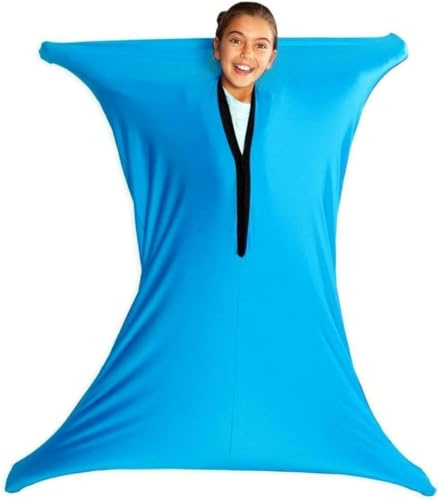 DTREEL Couverture De Compression Sensorielle for Enfants Et Adultes Couverture Sensorielle for La Relaxation Et La Libération D'ocytocine Aide : SPD Anxiété TDAH Autisme Individuel(Blue,XL)