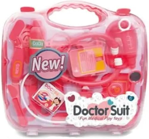 MIXEL Doctor Play Set Toy, Durable and Portable Carry Case, Complete Medical Kit, Realistic Tools, Pretend Play, Little Doctor Set, Educational Toy, Easy to Use, Red