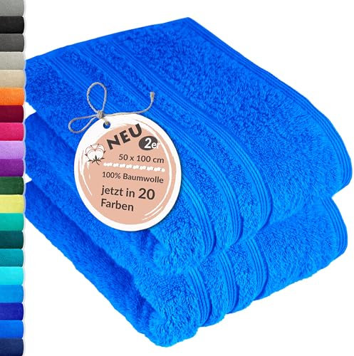 Lashuma Handtuch Set 50x100 cm, London Flauschige Frottee Handtücher Karibik Blau, Ideal für Männer und Frauen