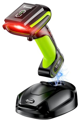 Eyoyo Industrial Wireless Barcode Scanner: 3-in-1 Waterproof Bluetooth Scanner with Charging Dock&Battery Indicator, Handheld Hands-free 1D 2D QR Bar Code Reader for Computer Laptop Mac Android iPhone