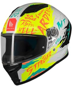 Casco Integral Stinger 2 Ardent A3 Blanco Amarillo (L)