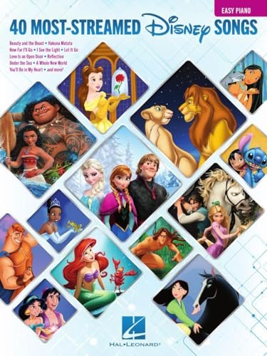 The 40 Most Streamed Disney Songs: Easy Piano | Beginner Piano Sheet Music Collection with Lyrics | Easy Piano Songbook for Students and Teachers | ... for Beginner Pianists: For Easy Piano