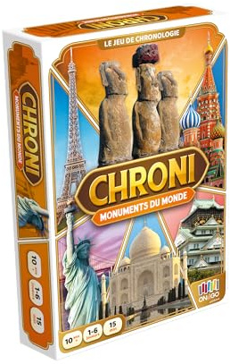 Blackrock Games CHRONI - Monuments du Monde - Jeu de Cartes - Jeu de société dès 10 Ans - 1 à 6 Personnes - Apprendre en s'amusant - Histoire - chronologie - on The go Edition