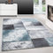 Teppium Moderner Kurzflor Teppich Läufer Flur 80 x 150 cm Blau - Konturenschnitt Teppich Waschbar, Kariert Design, Pflegeleicht und Weich - Ideal als Bettvorleger im Schlafzimmer und Küchenläufer