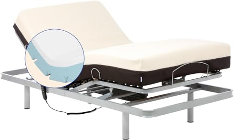 Geriafy Cama articulada con colchón viscoelástico Cotton V6 90x200 cm | Colchón ortopédico de 20 cm, funda de algodón, estructura reforzada y fácil montaje