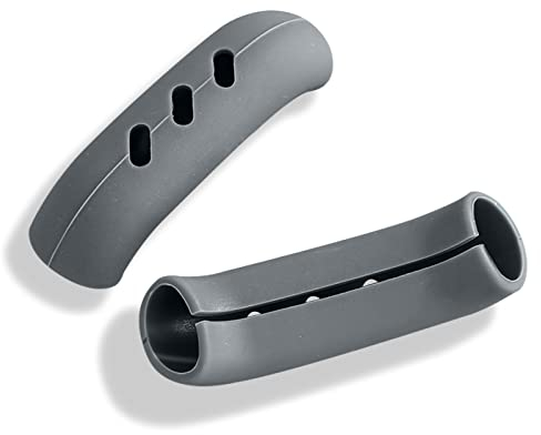 2Pcs Silicone Assist Grip Holder, Cast Iron Skillet Handle Covers Heat Resistant, Non Slip Pot Grip Sleeve, Hot Handle Holder Wok for Frying Pans Griddles, 3'' (Gray)