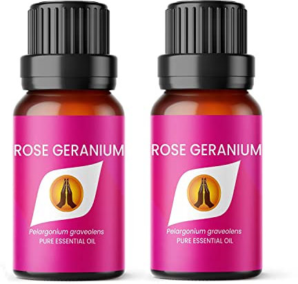 Aroma Energy | Rose Geranium Essential Oil - 20ml (2 x 10ml Bottles) - 100% Pure & Natural