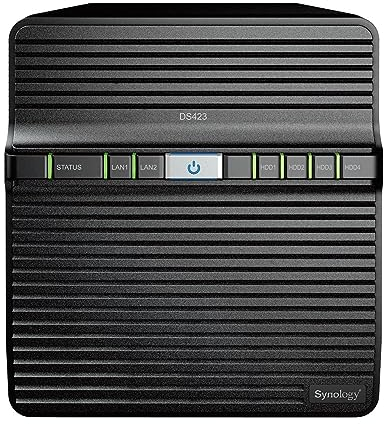 Synology DS423 4-Bay Diskstation NAS (Realtek RTD1619B 4-Core 1.7 GHz 2GB DDR4 Ram 2xRJ-45 1GbE LAN-Port) 8TB Bundle mit 4 x 2 TB WD Red Plus HDD (WD20EFZX - 68AWUN0)