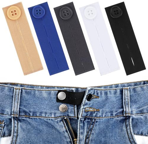 5 Stück Hosenbunderweiterung Damen Hosenbunderweiterung Knopf Elastische Taillenverlängerungen Hosenerweiterung Schwangerschaft Hosenbunderweiterung Mit Harzknopf Für Jeans Hosen Umstandshose